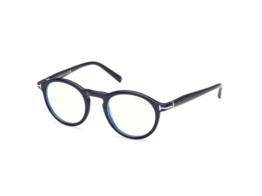 Occhiali da vista Tom Ford FT5979-B (090) colore blu lucido forma rotondo 