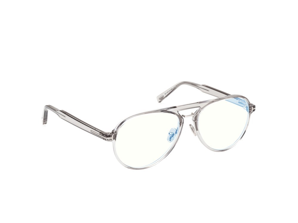 Occhiali da vista Tom Ford FT5981-B (020) colore grigio lucido forma aviator 