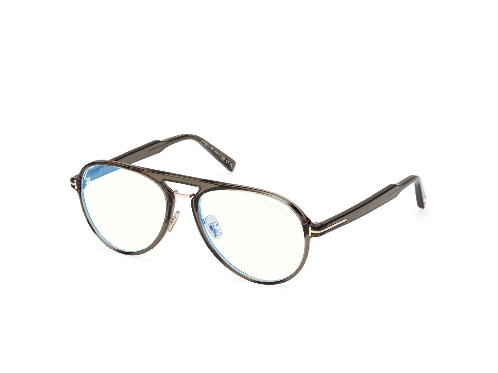Occhiali da vista Tom Ford FT5981-B (093) colore verde chiaro lucido forma aviator 