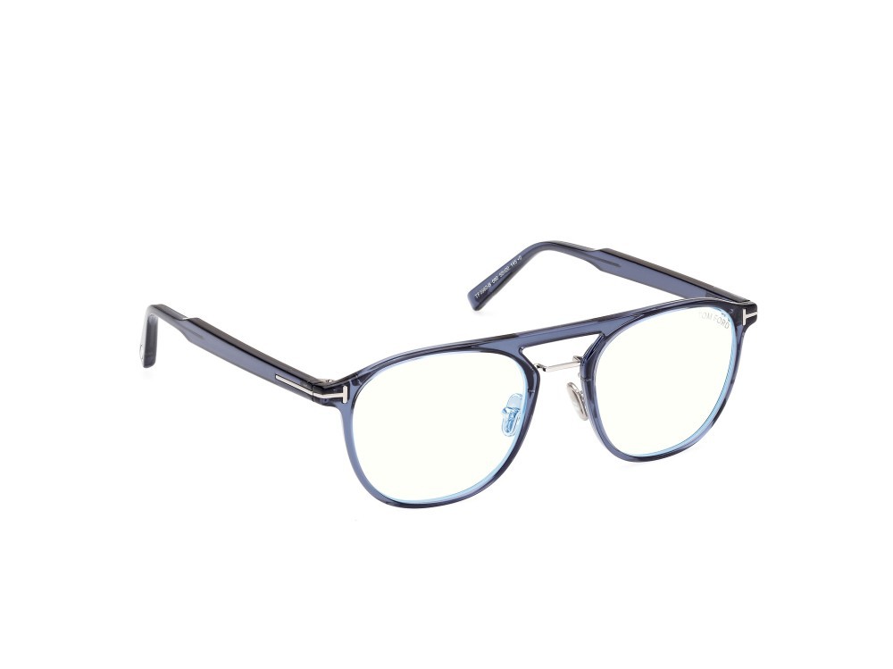 Occhiali da vista Tom Ford FT5982-B (090) colore blu lucido forma aviator 