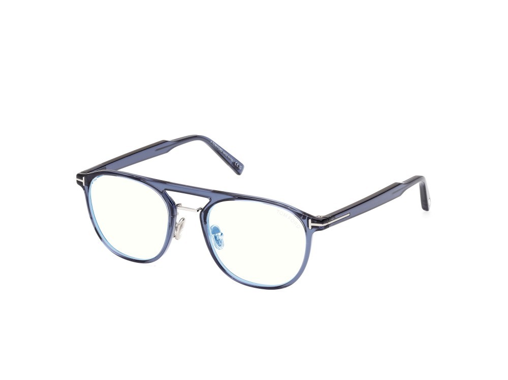 Occhiali da vista Tom Ford FT5982-B (090) colore blu lucido forma aviator 