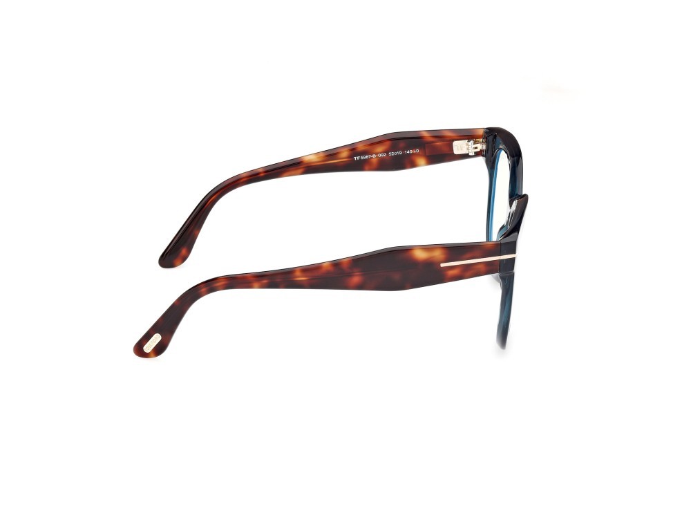 Eyeglasses Tom Ford FT5987-B (092)  color azzurro lucido shape butterfly 