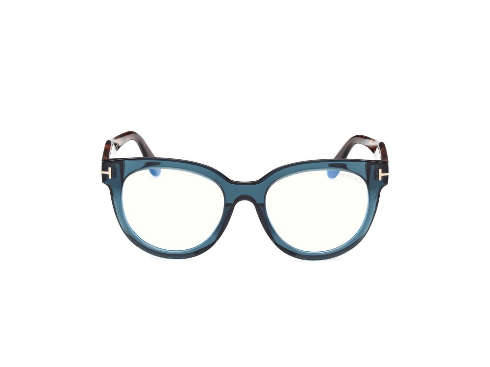 Eyeglasses Tom Ford FT5987-B (092)  color azzurro lucido shape butterfly 