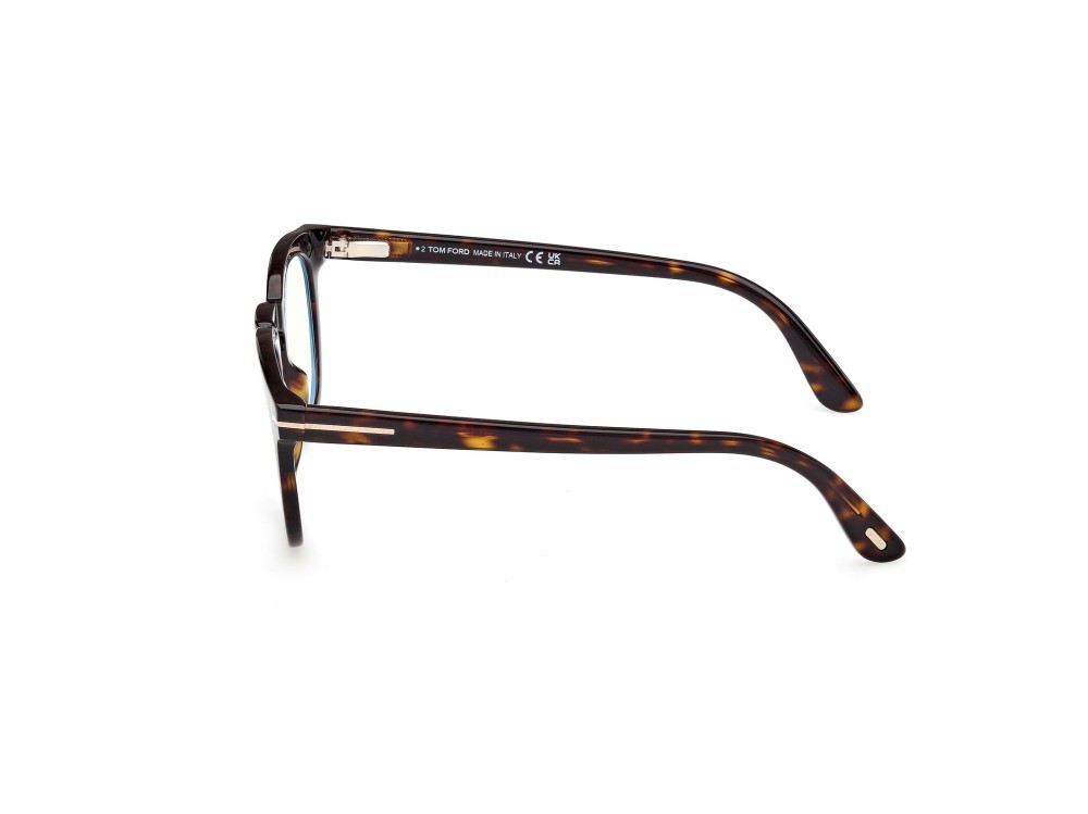 Occhiali da vista Tom Ford FT5993-B (052) + clip-on colore avana scura forma rotondo lenti verde