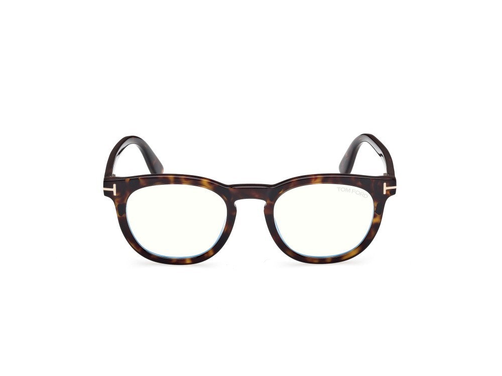 Occhiali da vista Tom Ford FT5993-B (052) + clip-on colore avana scura forma rotondo lenti verde