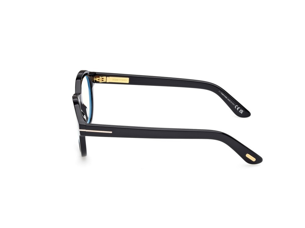 Eyeglasses Tom Ford FT6037-B (001) color nero lucido shape round 