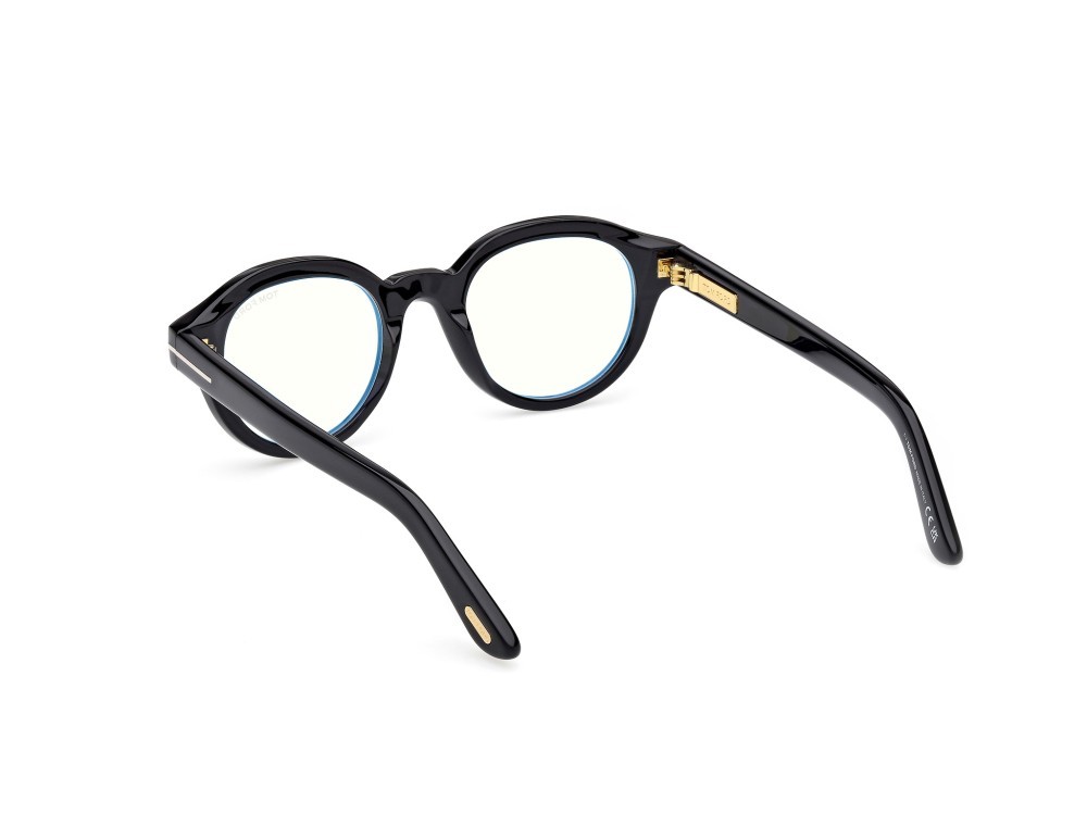 Eyeglasses Tom Ford FT6037-B (001) color nero lucido shape round 