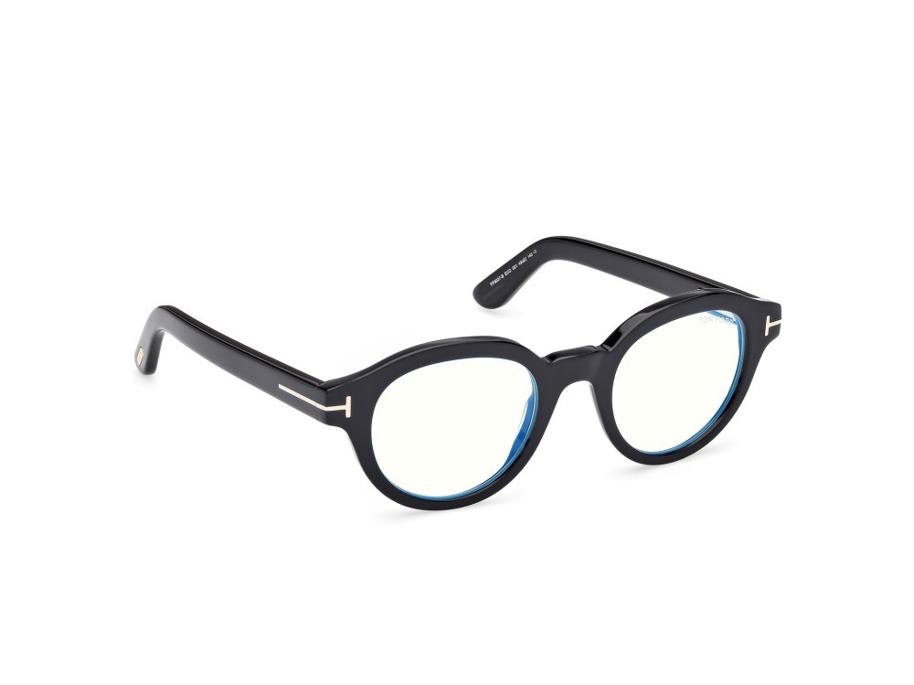 Eyeglasses Tom Ford FT6037-B (001) color nero lucido shape round 