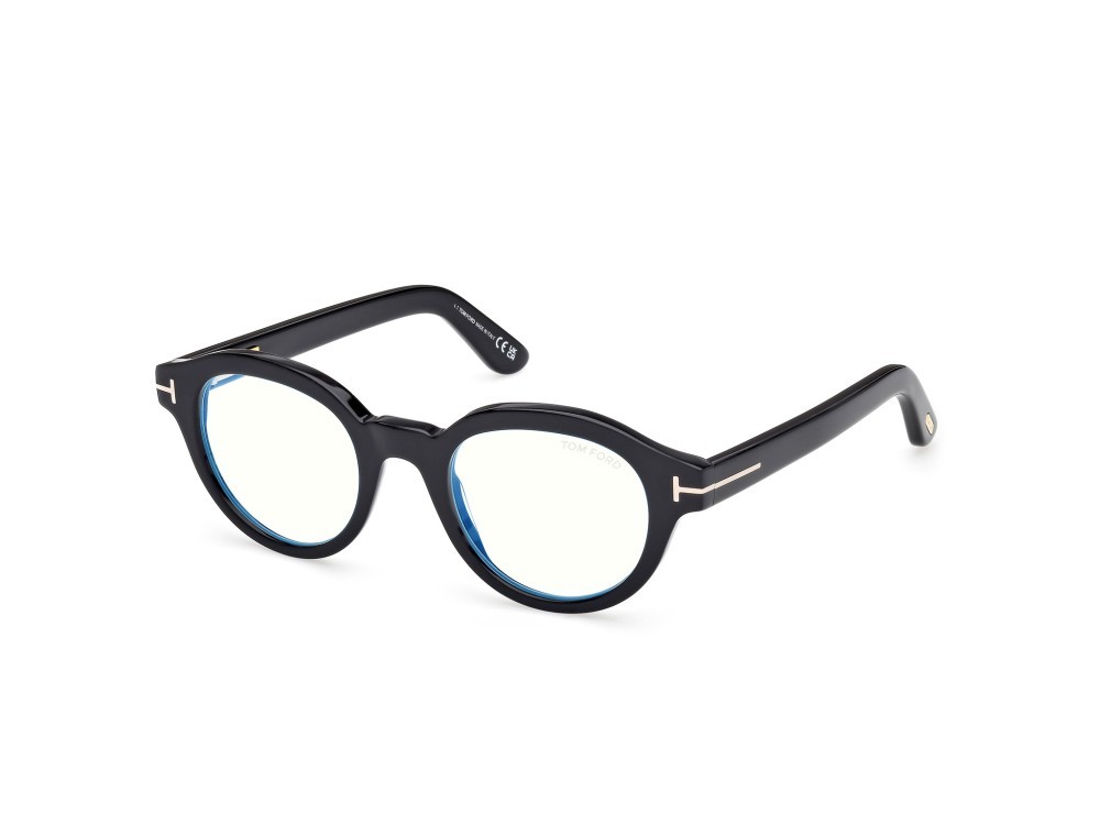 Eyeglasses Tom Ford FT6037-B (001) color nero lucido shape round 