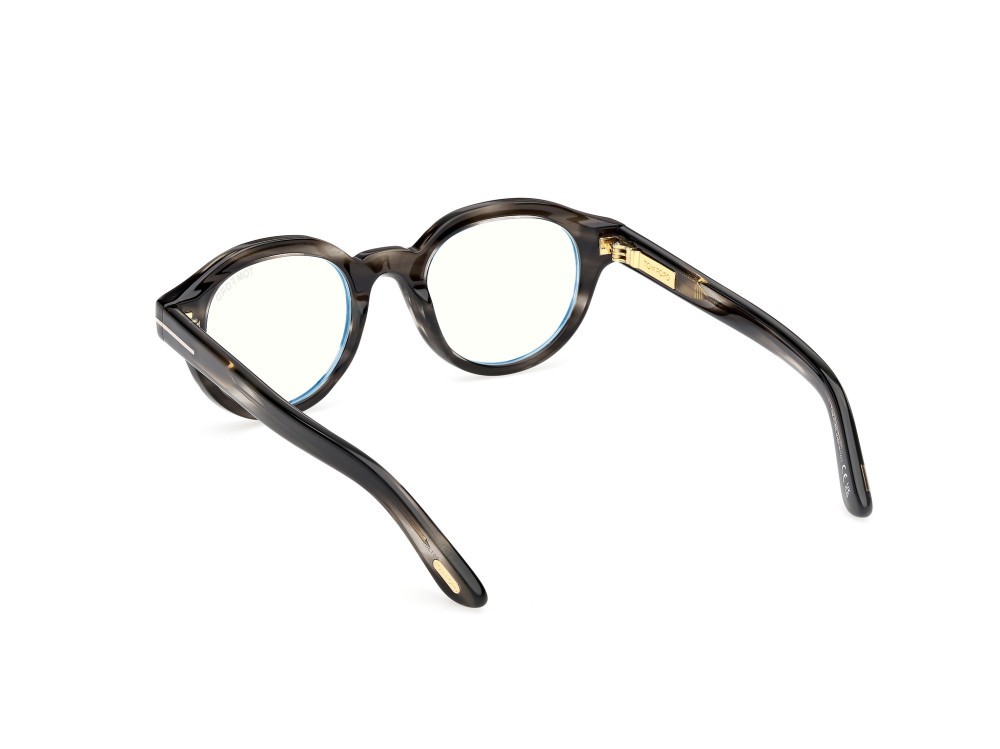 Eyeglasses Tom Ford FT6037-B (056) color avana colorata  shape round 