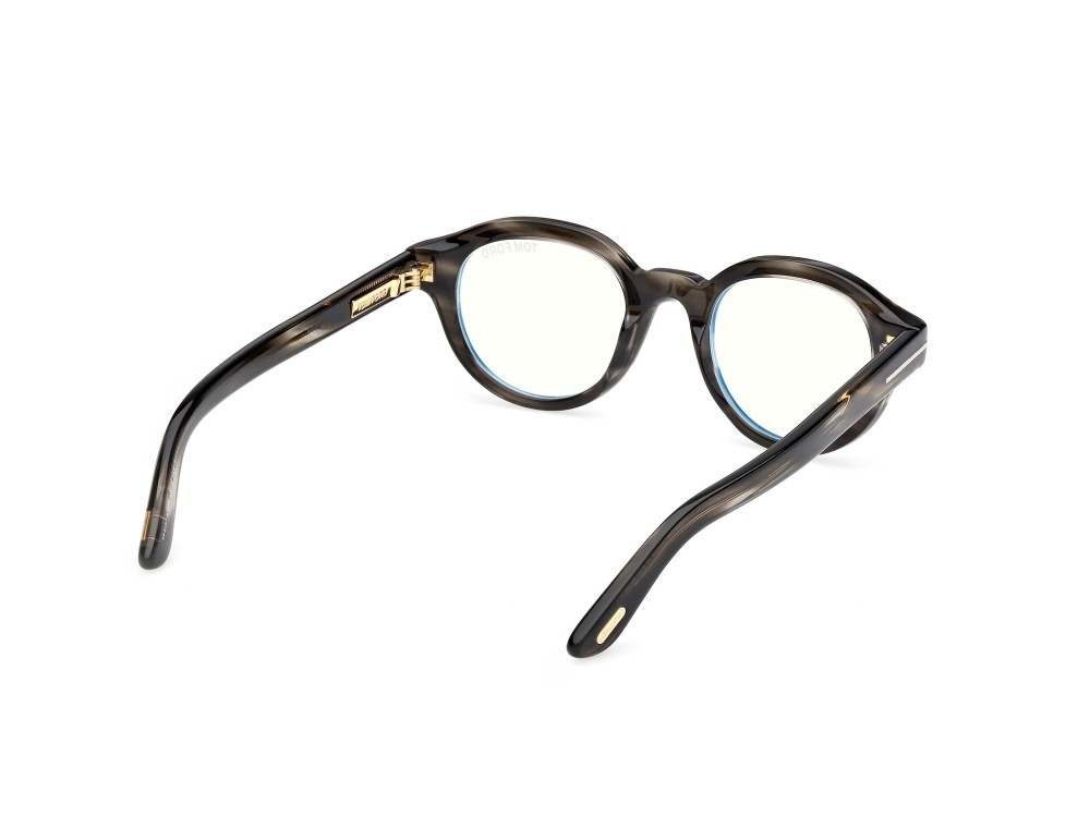 Eyeglasses Tom Ford FT6037-B (056) color avana colorata  shape round 