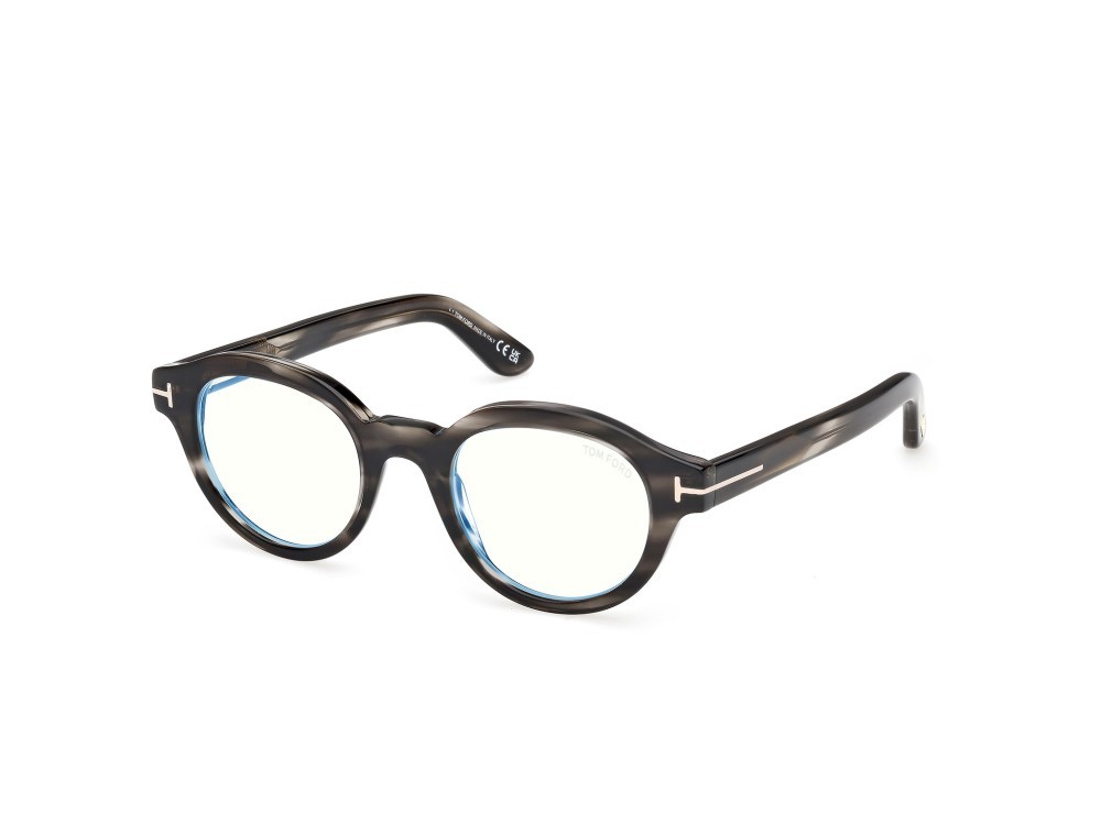 Eyeglasses Tom Ford FT6037-B (056) color avana colorata  shape round 