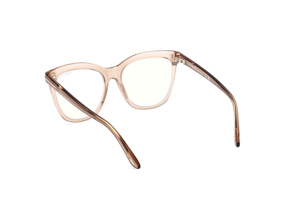 Occhiali da vista Tom Ford FT6042-B (045) colore marrone chiaro lucido forma farfalla 