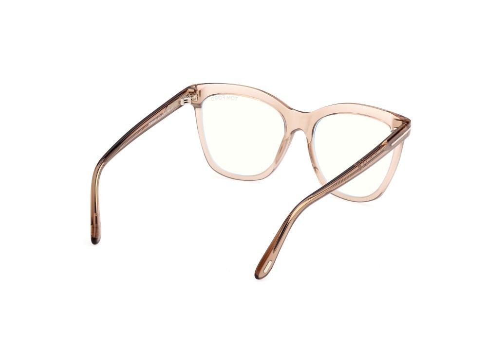 Occhiali da vista Tom Ford FT6042-B (045) colore marrone chiaro lucido forma farfalla 