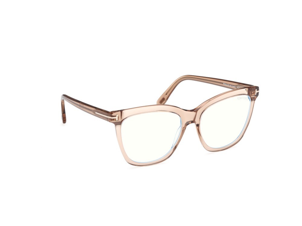 Occhiali da vista Tom Ford FT6042-B (045) colore marrone chiaro lucido forma farfalla 