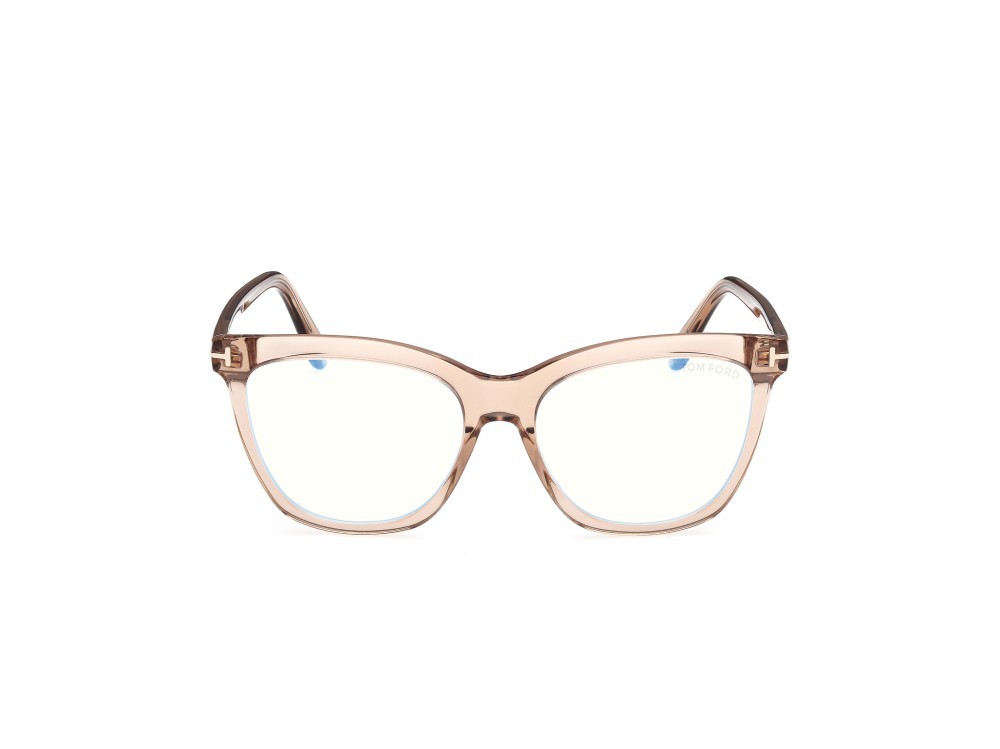 Occhiali da vista Tom Ford FT6042-B (045) colore marrone chiaro lucido forma farfalla 