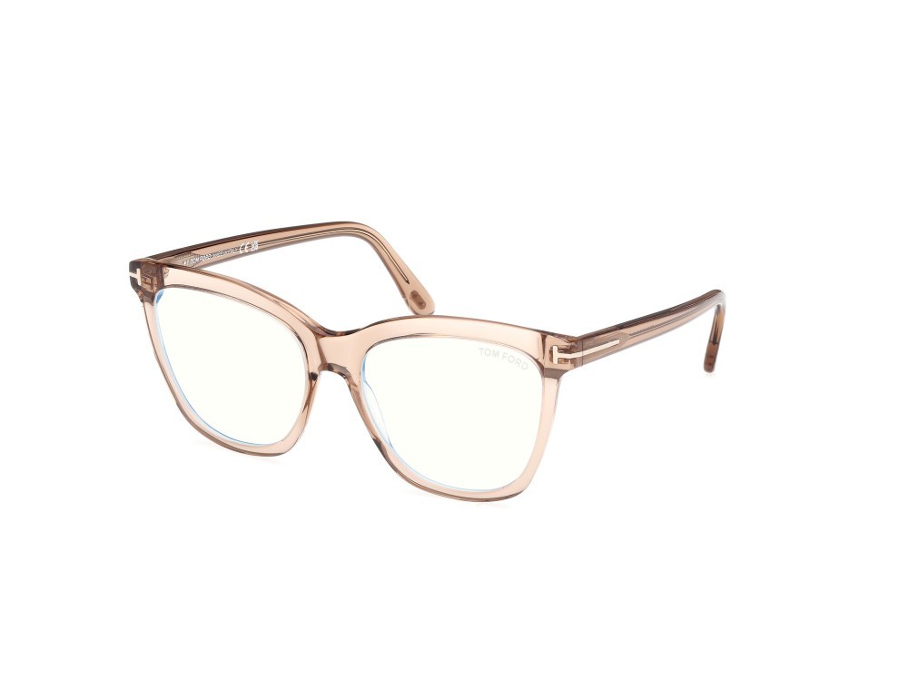 Occhiali da vista Tom Ford FT6042-B (045) colore marrone chiaro lucido forma farfalla 