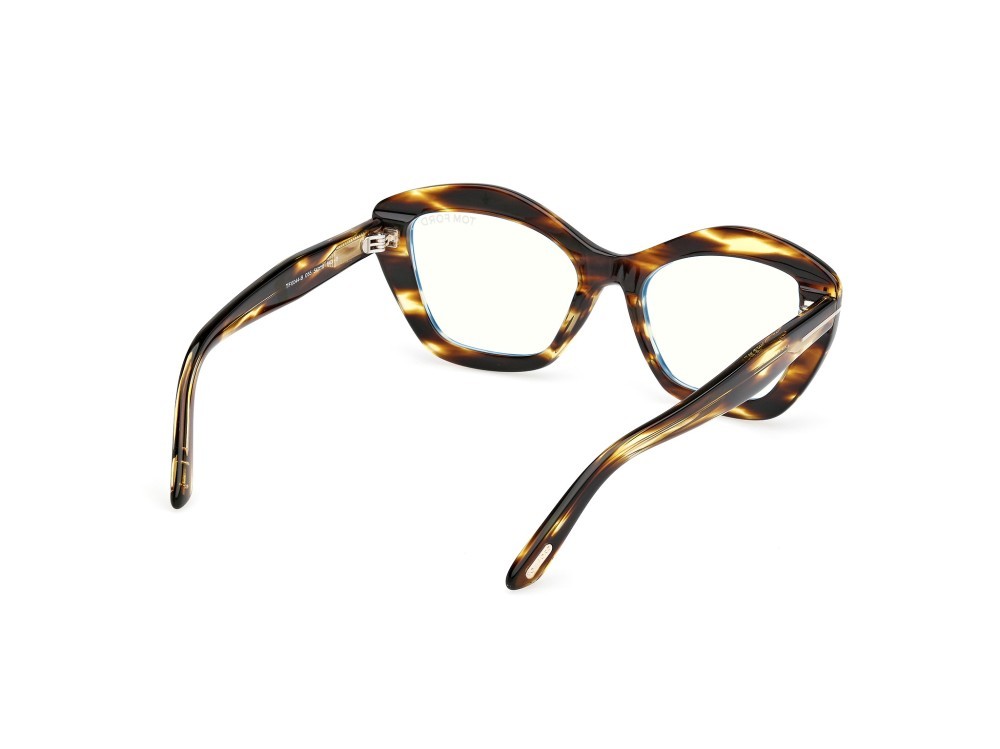 Eyeglasses Tom Ford FT6044-B (055) color avana colorata  shape geometric 