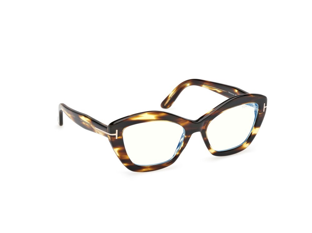 Eyeglasses Tom Ford FT6044-B (055) color avana colorata  shape geometric 