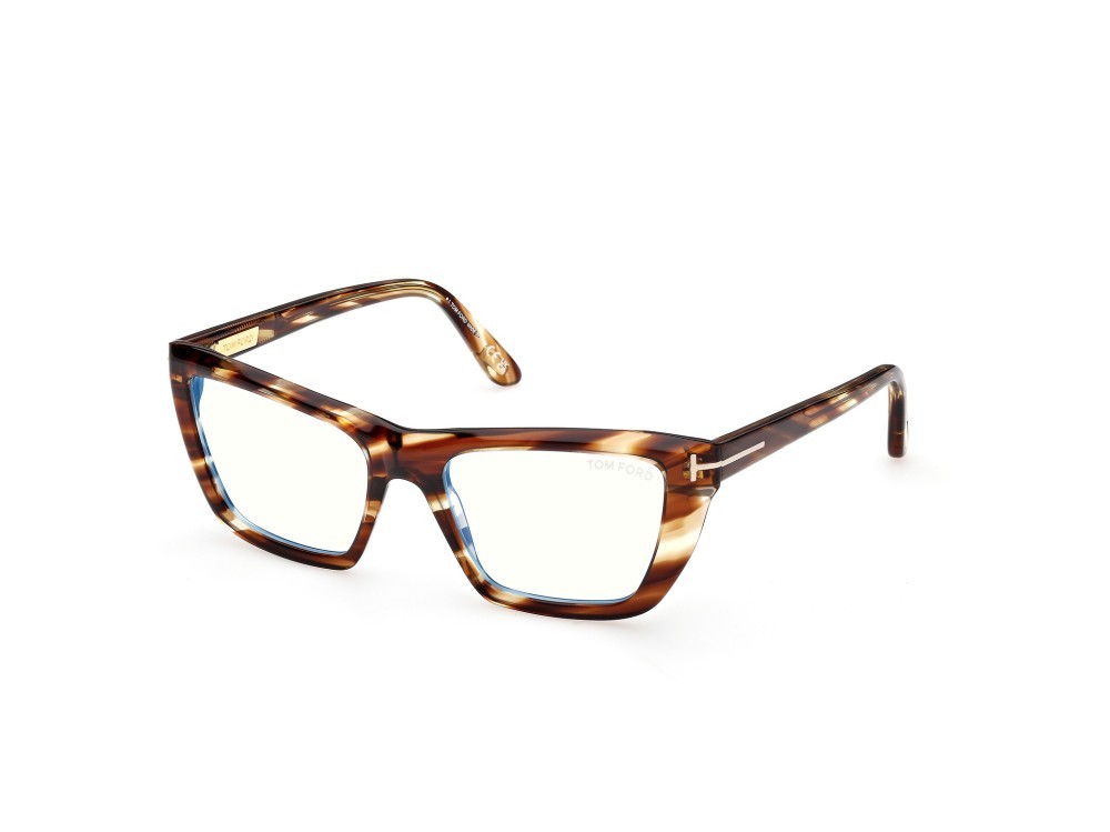 Eyeglasses Tom Ford FT6047-B (055) color avana colorata shape cat eye 
