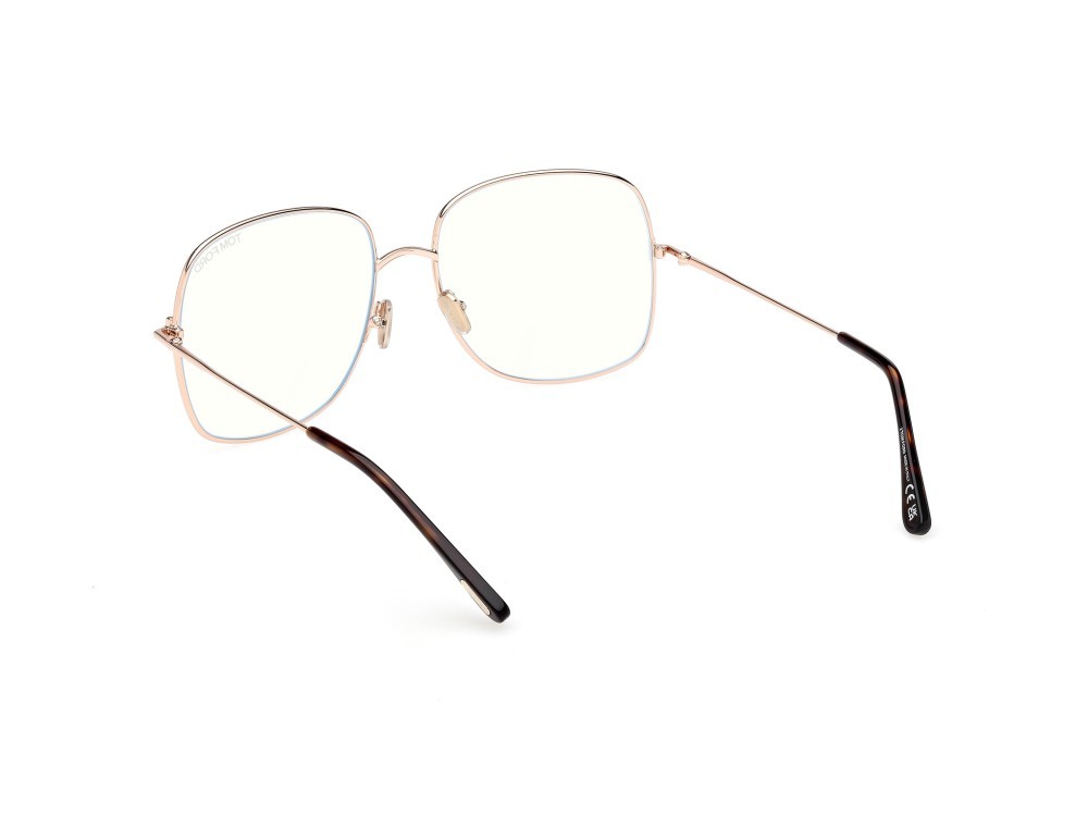 Eyeglasses Tom Ford FT6048-B (028) color oro rosé lucido  shape square 