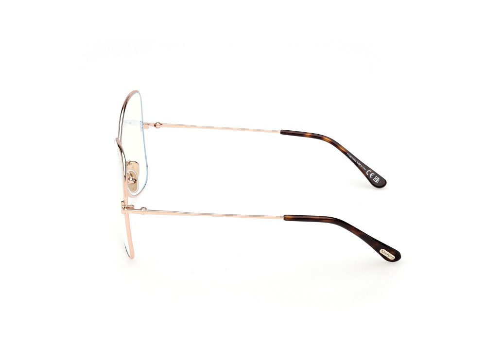 Eyeglasses Tom Ford FT6049-B (028) color oro rosé lucido  shape butterfly 