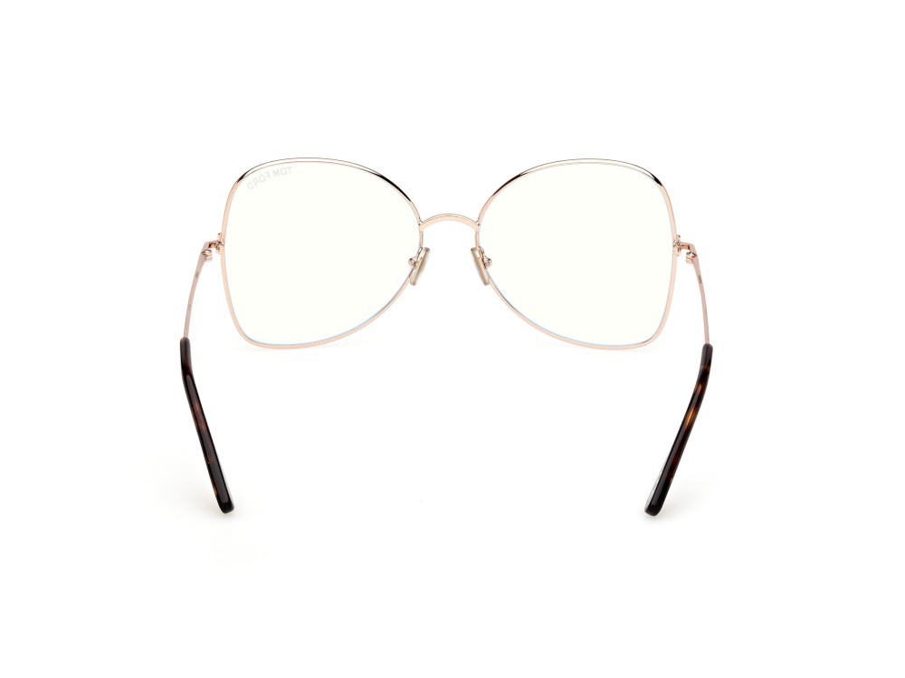 Eyeglasses Tom Ford FT6049-B (028) color oro rosé lucido  shape butterfly 