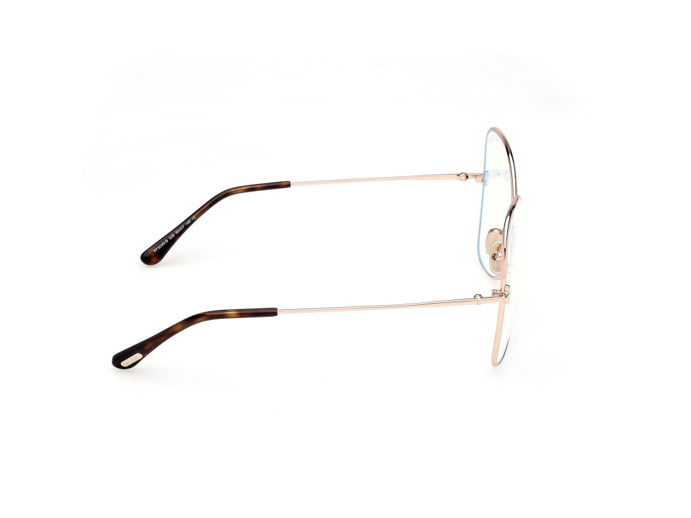 Eyeglasses Tom Ford FT6049-B (028) color oro rosé lucido  shape butterfly 