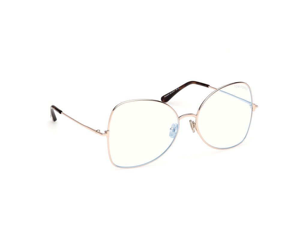 Eyeglasses Tom Ford FT6049-B (028) color oro rosé lucido  shape butterfly 