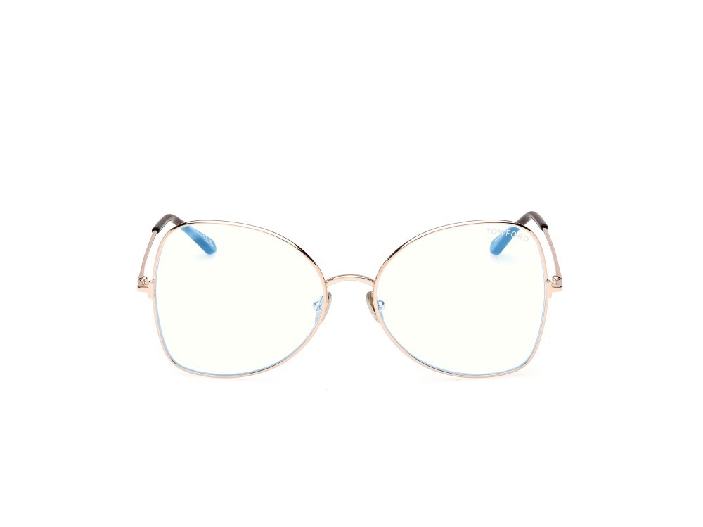 Eyeglasses Tom Ford FT6049-B (028) color oro rosé lucido  shape butterfly 