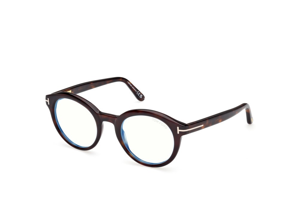 Eyeglasses Tom Ford FT6061-B (052) color avana scura shape round 