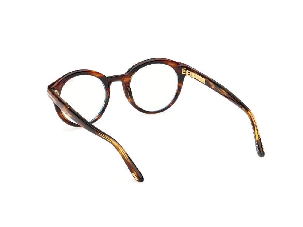 Eyeglasses Tom Ford FT6061-B (055) color avana colorata shape round 