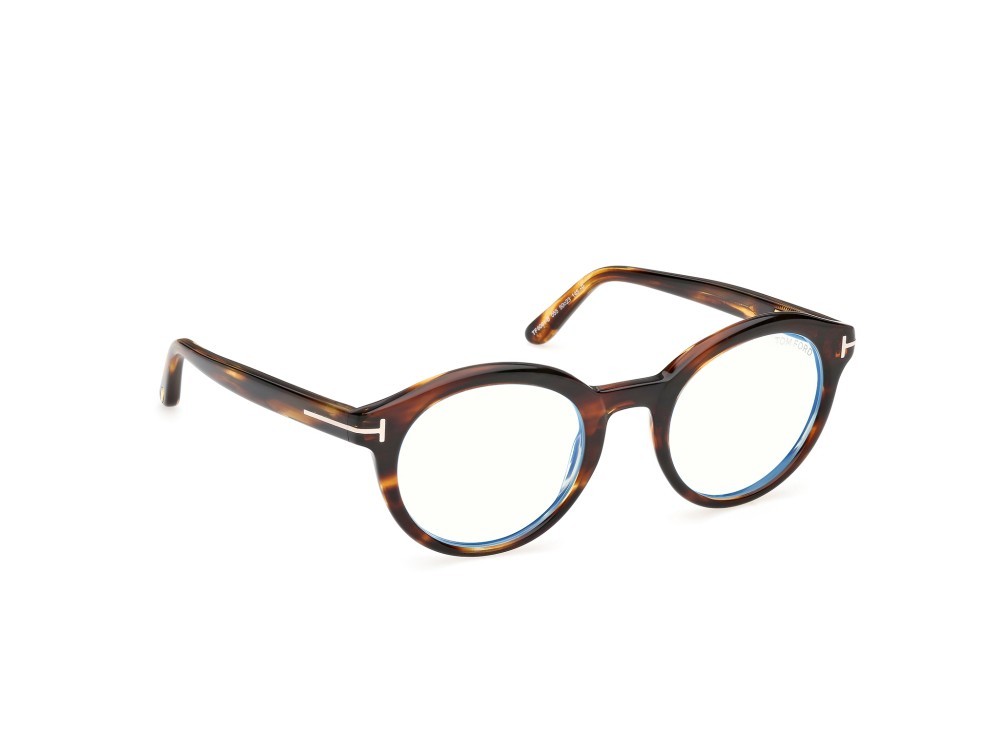 Eyeglasses Tom Ford FT6061-B (055) color avana colorata shape round 