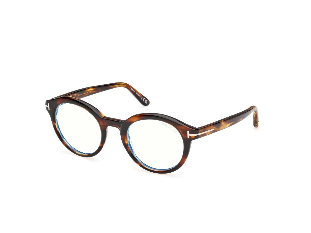 Eyeglasses Tom Ford FT6061-B (055) color avana colorata shape round 