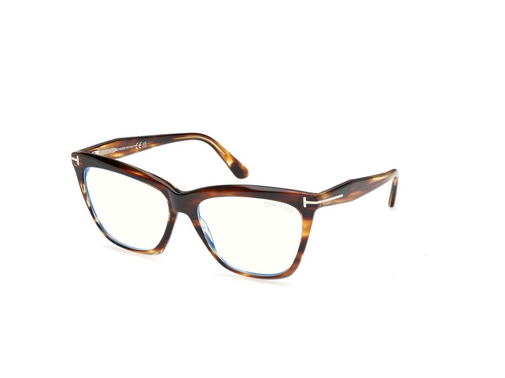 Eyeglasses Tom Ford FT6064-B (055) color avana colorata shape cat eye 