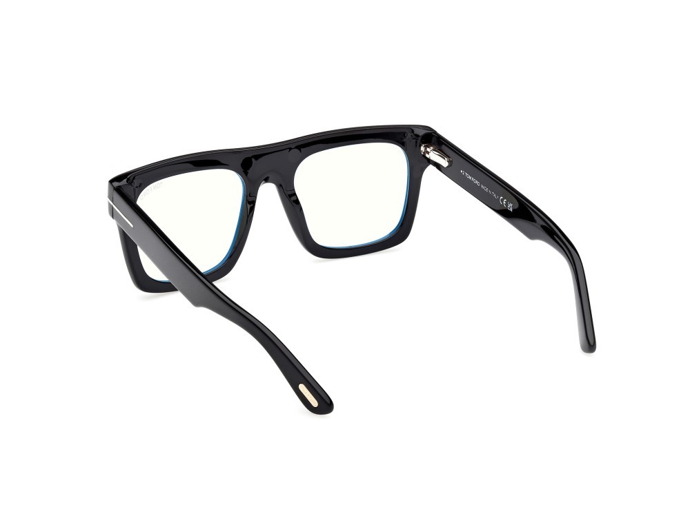 Occhiali da vista Tom Ford FT6068-B (001) + clip-on colore nero lucido forma quadrato 
