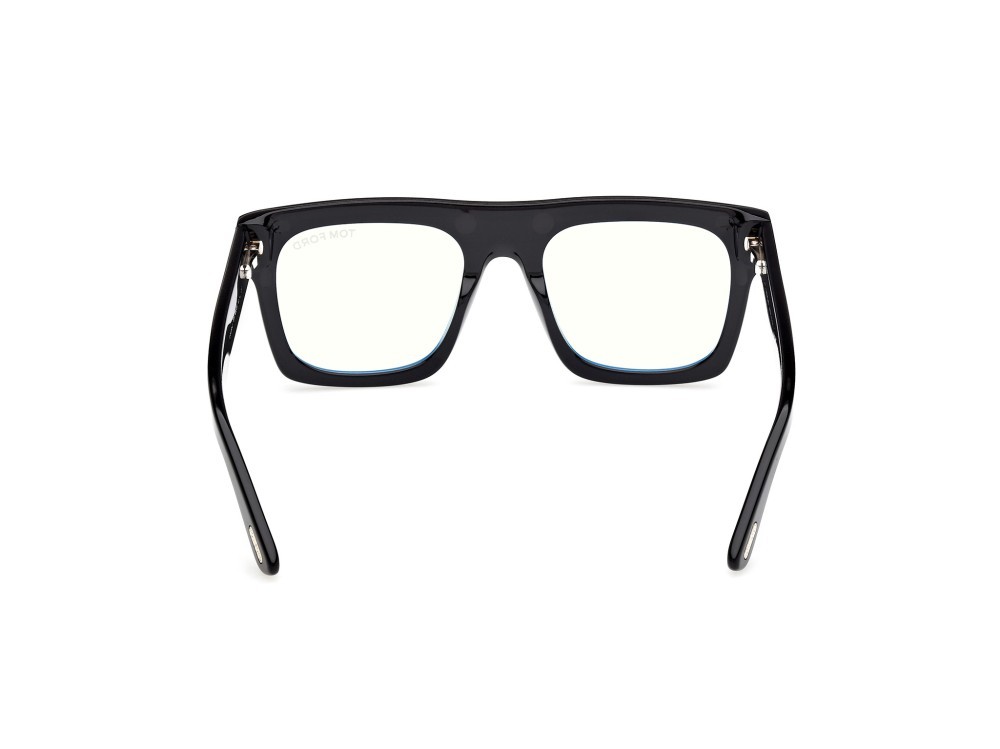 Occhiali da vista Tom Ford FT6068-B (001) + clip-on colore nero lucido forma quadrato 