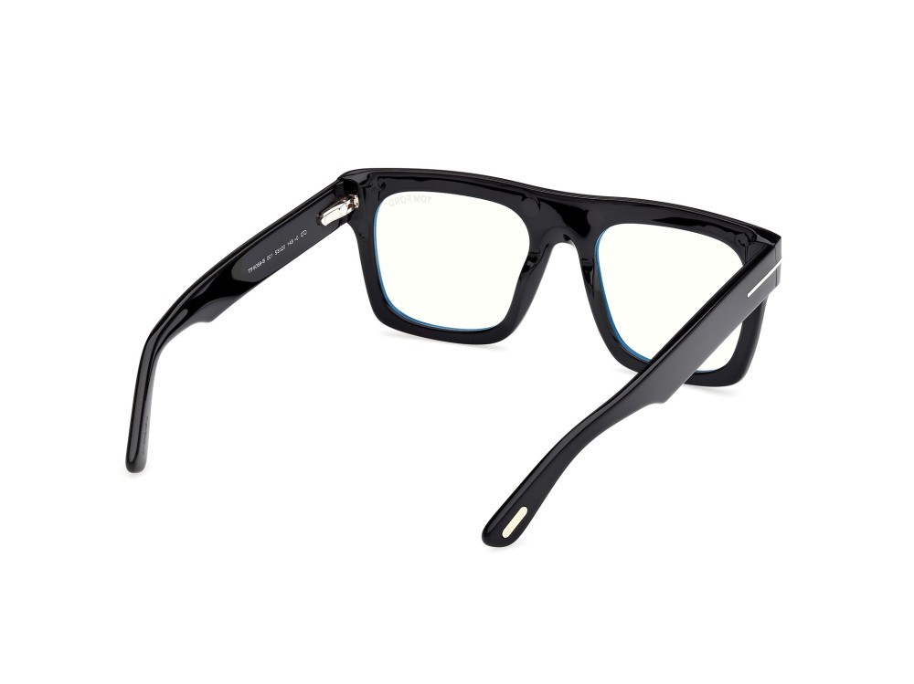 Occhiali da vista Tom Ford FT6068-B (001) + clip-on colore nero lucido forma quadrato 