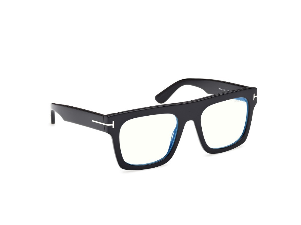 Occhiali da vista Tom Ford FT6068-B (001) + clip-on colore nero lucido forma quadrato 