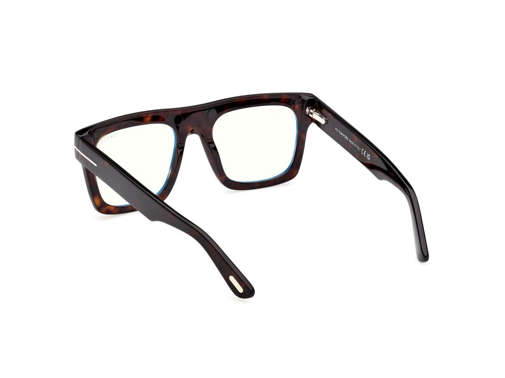 Occhiali da vista Tom Ford FT6068-B (052) + clip-on colore avana scura  forma quadrato 