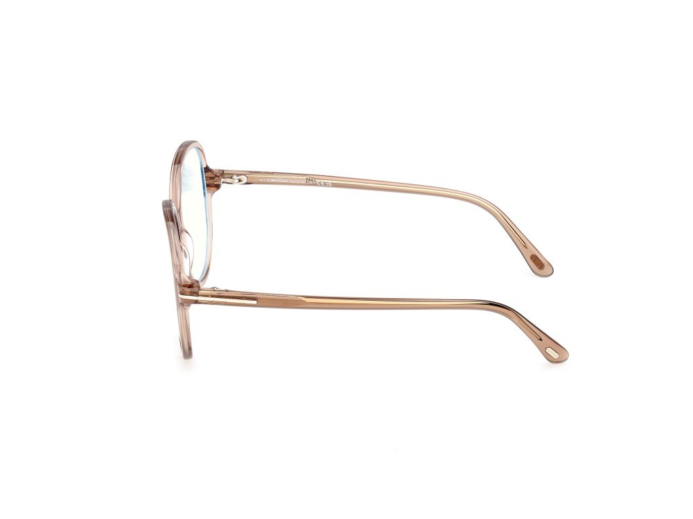Eyeglasses Tom Ford FT6090-B (045) color marrone chiaro lucido shape round 