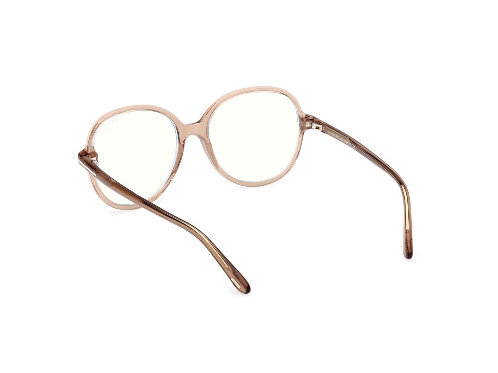 Eyeglasses Tom Ford FT6090-B (045) color marrone chiaro lucido shape round 
