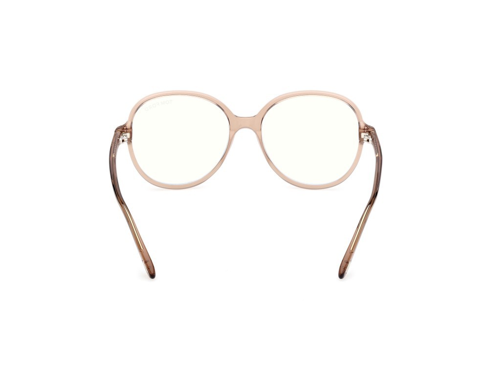 Eyeglasses Tom Ford FT6090-B (045) color marrone chiaro lucido shape round 