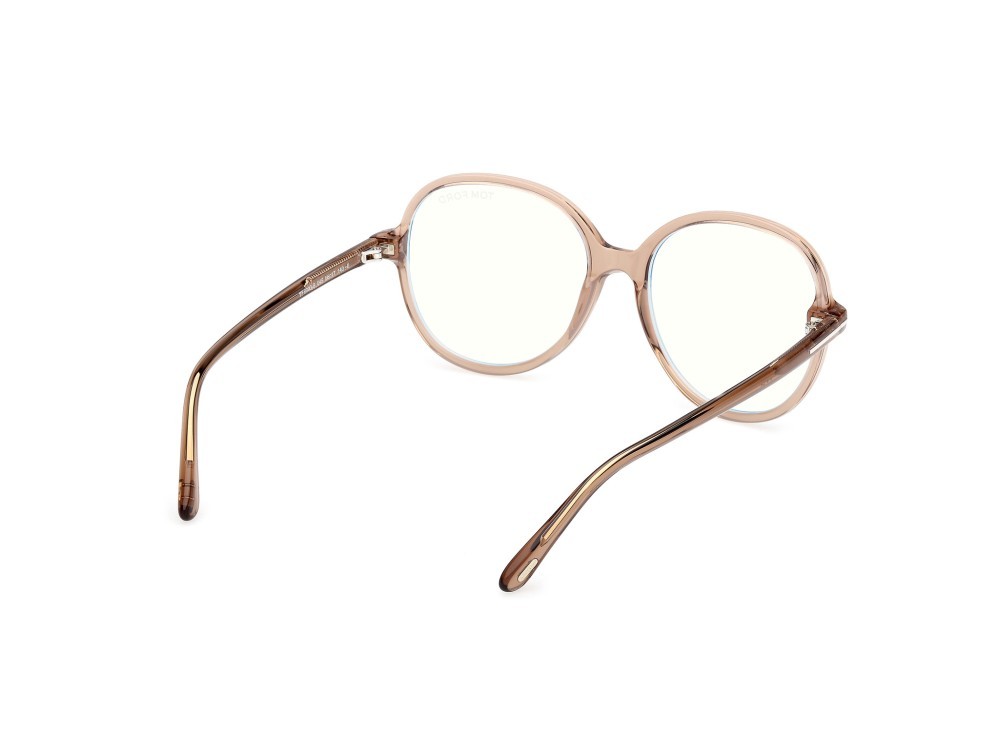 Eyeglasses Tom Ford FT6090-B (045) color marrone chiaro lucido shape round 