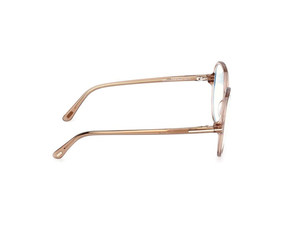 Eyeglasses Tom Ford FT6090-B (045) color marrone chiaro lucido shape round 