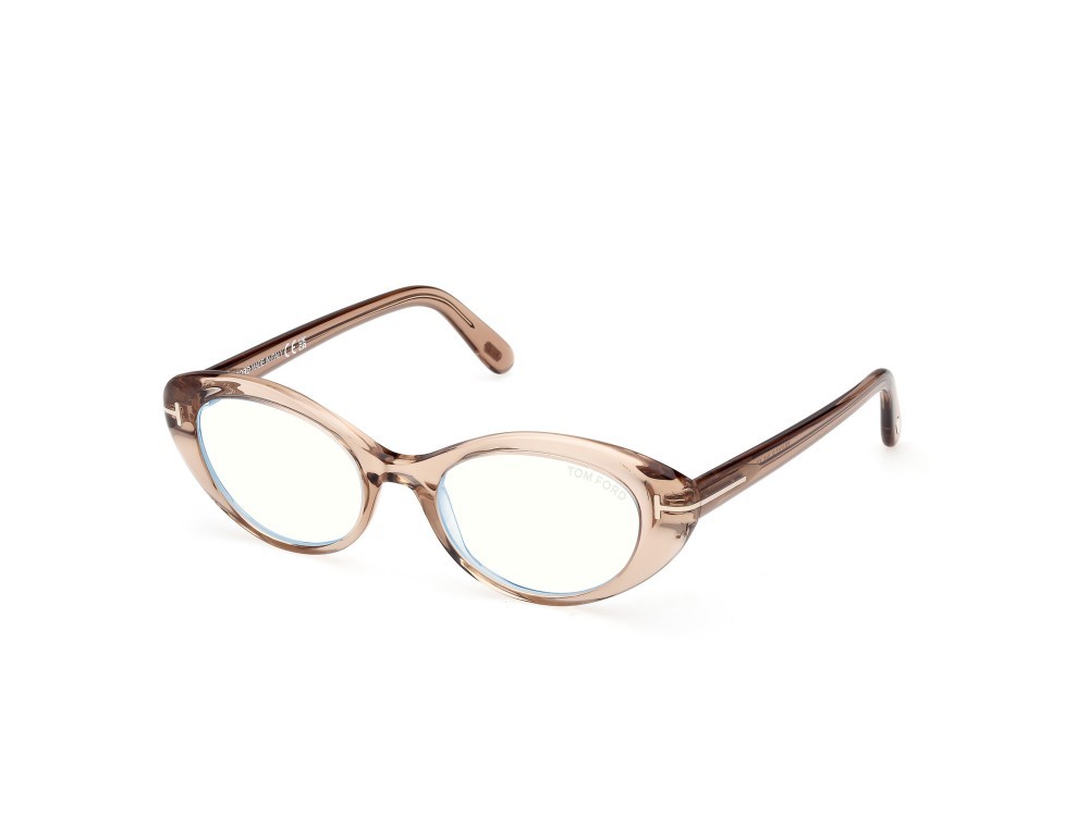 Eyeglasses Tom Ford FT6092-B (045) color marrone chiaro lucido shape oval 