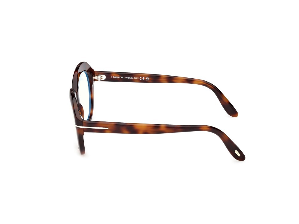 Eyeglasses Tom Ford FT6095-B (053) color avana bionda shape round 