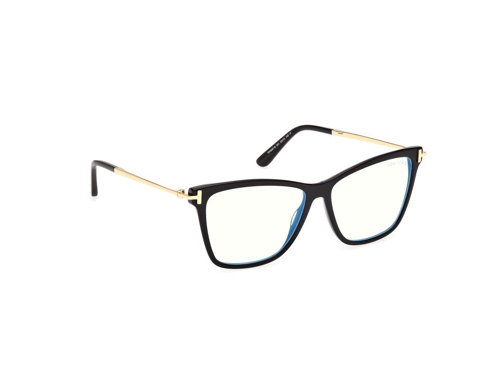 Occhiali da vista Tom Ford FT6097-B (001) colore nero lucido forma farfalla 