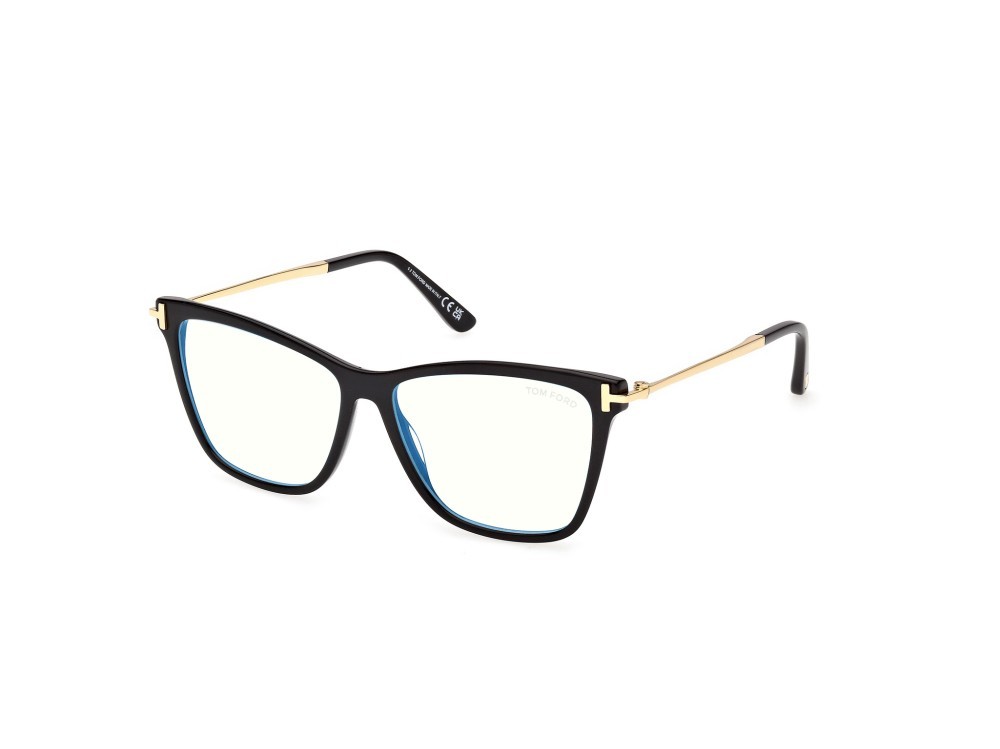 Occhiali da vista Tom Ford FT6097-B (001) colore nero lucido forma farfalla 