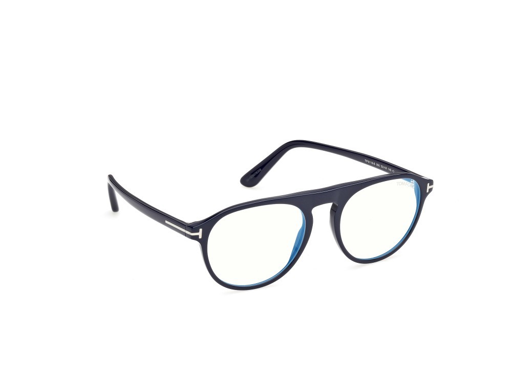 Occhiali da vista Tom Ford FT6118-B (090) colore blu lucido  forma aviator 